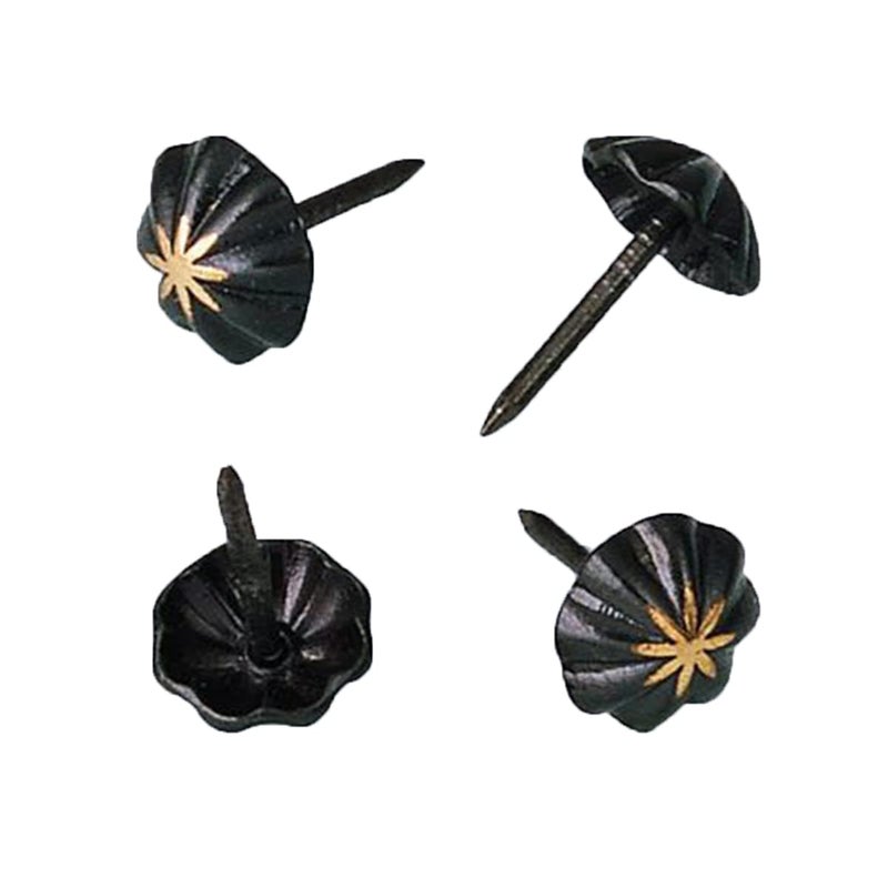 Maozaa Upholstery Tacks  Furniture Upholstery Nails for Decorative  200 PCS 7/16 inch Decorative Tack for Furniture DIY Decorative  Pumpkin Shape Nail Copper Renaissance/Matt Black - Image 1